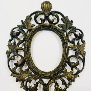 Rococo Style Acanthus Crested Bronze Picture Frame Marked Warner Numbered